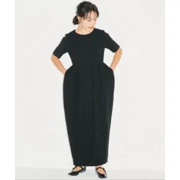 [택 포함 미사용 새상품!] 블랙 롱 원피스 반팔 슬릿 있음