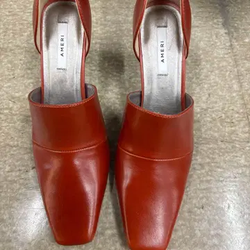 AMERI 오렌지 스퀘어토 하이힐 M