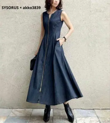 SYSORUS akko3839 데님 점퍼 원피스 시소러스