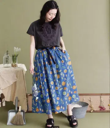 새상품급 샹브르 드 샹 x 키타가와 유리 콜라보 스커트