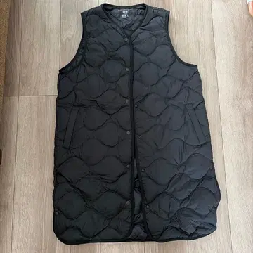 UNIQLO 블랙 다운 베스트 롱