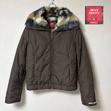 MISS SIXTY 퍼 달린 다운 자켓 S 브라운 새상품급