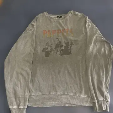 그레이 프린트 오버사이즈 롱 T