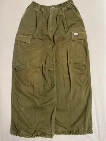 카고 팬츠 올리브색 허리밴딩