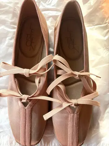 르탈론 더블 리본 발레리나 슈즈 핑크 24.5cm
