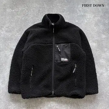 [ FIRST DOWN ] 퍼스트 다운 보아 플리스 자켓 블랙 자수