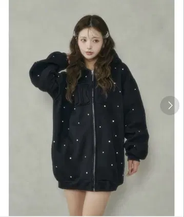 Darich DD 로고 비쥬 지퍼 후드티 블랙