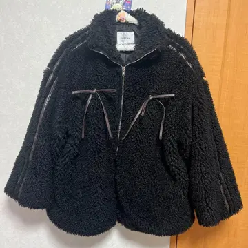 NICE CLAUP 사이드 라인 리본 보아 블루종