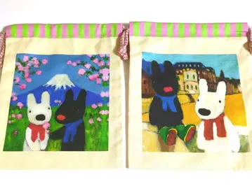 리사 와 가스파르 복조리 2종 2개 한정품 백 주머니 후지산 일본 레어