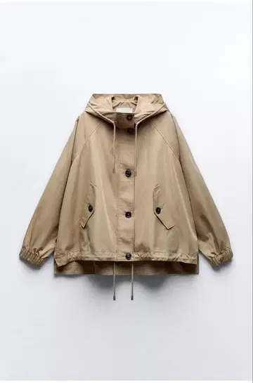 [ 미사용 새상품 택 포함 ] ZARA 숏 버튼업 후드티