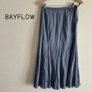[ 새상품 ] BAYFLOW 롱 스커트 시어 절개 스커트 레이온 혼방