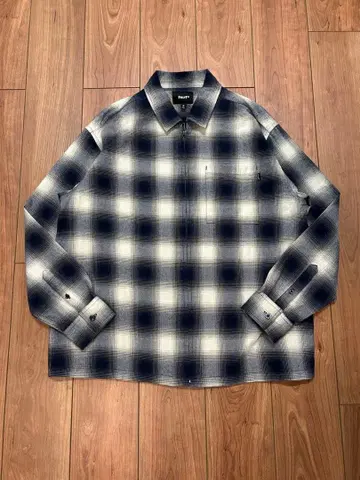 HUF OMBRE ZIP LS SHIRT NAVY M