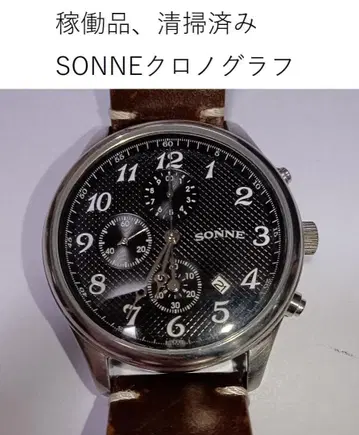 작동품, 청소 완료 SONNE 크로노그래프 벨트 새상품, D 버클 포함