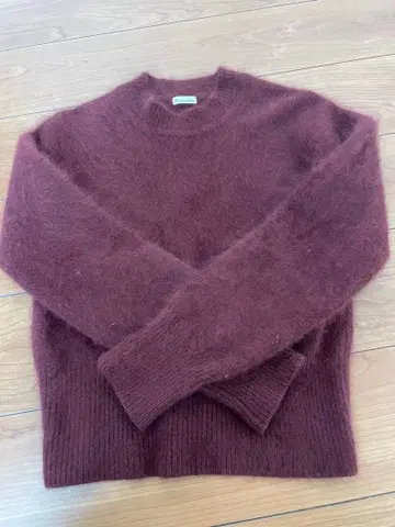 steven alan 버건디 크루넥 니트