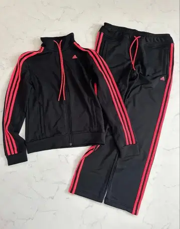 adidas 블랙/핑크 셋업 저지 사이즈 L 스트레치