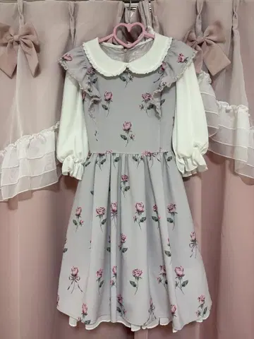 mille fuille closet 로즈 패턴 원피스