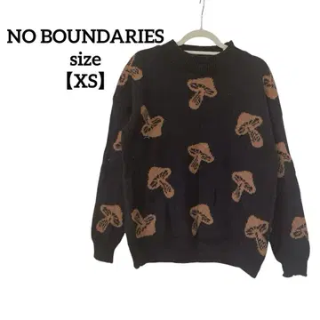 NO BOUNDARIES [ XS ] 버섯 패턴 니트 스웨터 블랙
