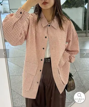 BIG 포켓 체크 긴팔 셔츠