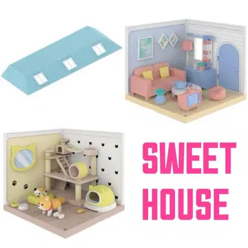 POPMART 스위트 하우스 반려동물 룸 리빙 지붕 프라모델