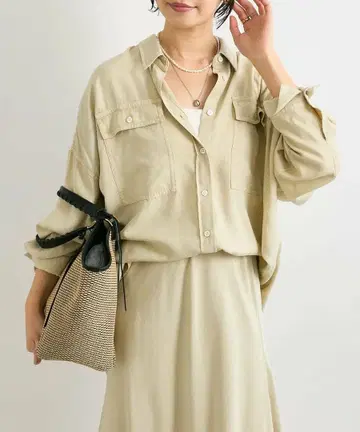 RIVE DROITE 가먼트 다이 와이드 셔츠