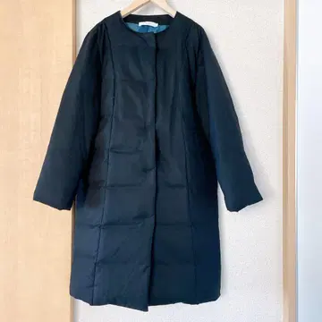 CROCODILE Chic 블랙 다운 자켓 노카라 L 사이즈