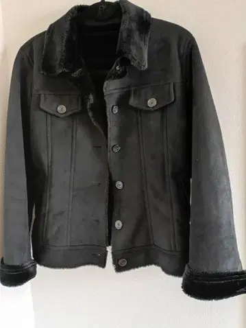 [킹] 숏 기장 인조 모피 스웨이드 자켓