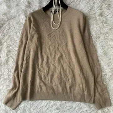UNIQLO 베이지 워셔블 캐시미어 100 니트 빅 사이즈