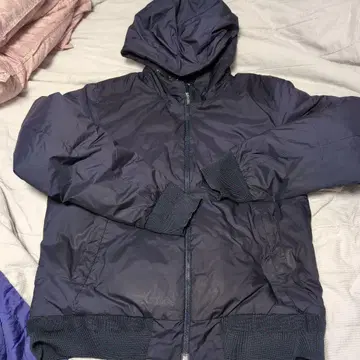 THE NORTH FACE 네이비 다운 자켓 L 퍼플 라벨