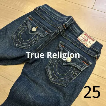 트루릴리젼 부츠컷 데님 25 인디고 블루 로우라이즈