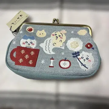치이카와 (먼작귀) 자수 디자인 파우치 가마구치
