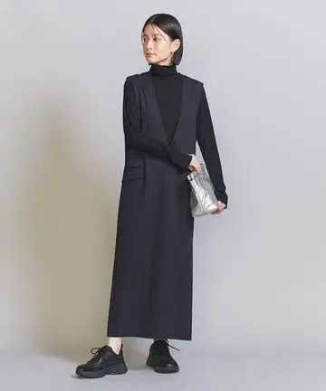 BEAUTY&YOUTH V넥 I라인 맥시 원피스