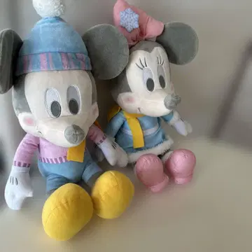 새상품 겨울 미키 미니 봉제 인형 세트