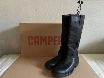 새상품급 CAMPER 캠퍼 블랙 롱 부츠 캔버스, 가죽 39