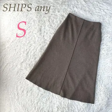 SHIPS any 브라운 플레어 스커트 S 가을 겨울