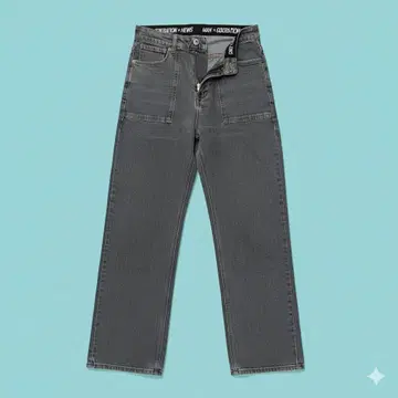 MGGN Uni 데님 팬츠 25 차콜 그레이 스트레이트 A 새상품급