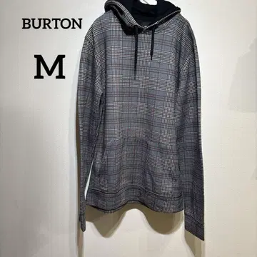 BURTON MENSWEAR [ M ] 체크 무늬 후드티 후드 부착
