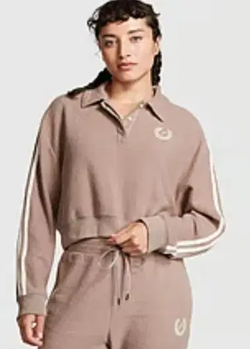 빅토리아 시크릿 핑크 베이지 크롭 상의