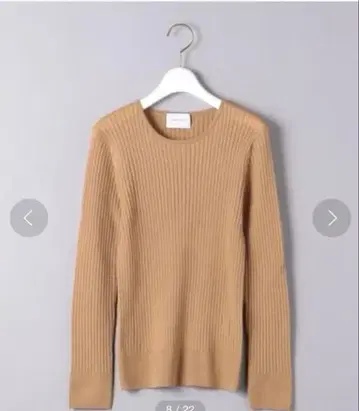 UNITED ARROWS 리브 크루넥 니트 베이지