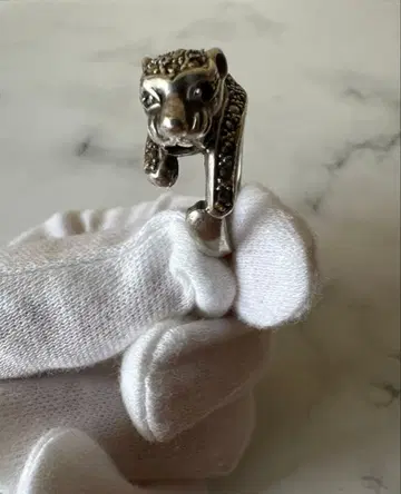 빈티지 새상품급 실버925 각인 있음 마카사이트 팬서 레오펄 반지