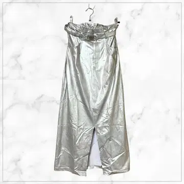 새상품급 dazzlin 실버 타이트 스커트 메탈릭 벨트 포함