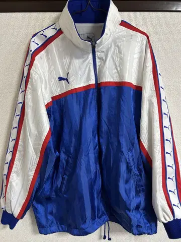 PUMA 집업 자켓 L 파랑/화이트/빨간색