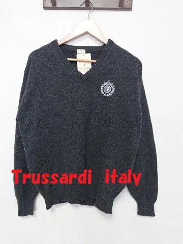 새상품 택 포함 트루사르디 이태리제 V넥 남성용 니트 램스울 M~L