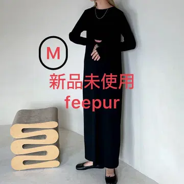 미사용 새상품 feepur 컷 리브 롱 원피스