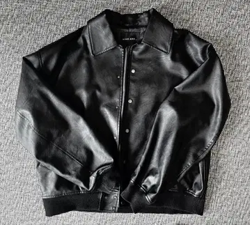 niko and - 블랙 레더 봄버 자켓
