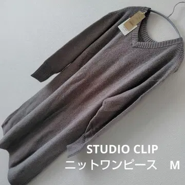 STUDIO CLIP 그레이 니트 원피스 M 2WAY 미사용 새상품