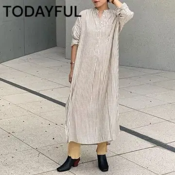 투데이풀 셔츠 원피스 롱 루즈핏 스트라이프