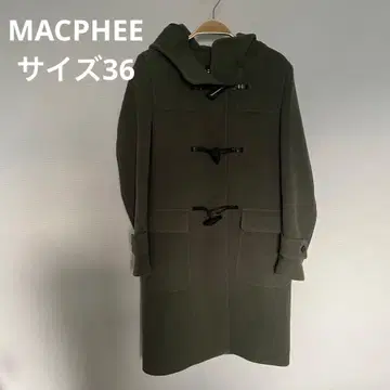 맥피 올리브 그린 더플 코트 후드 부착