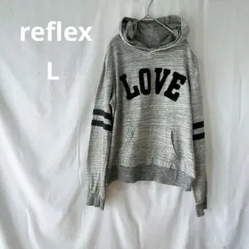 새상품급 reflex LOVE 프린트 그레이 후드티 [ L ]