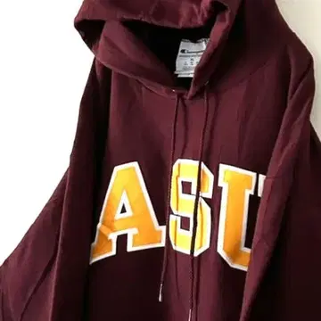 챔피온 ASU 로고 자수 맨투맨 후드티 XL 레드 빨간색 구제 의류
