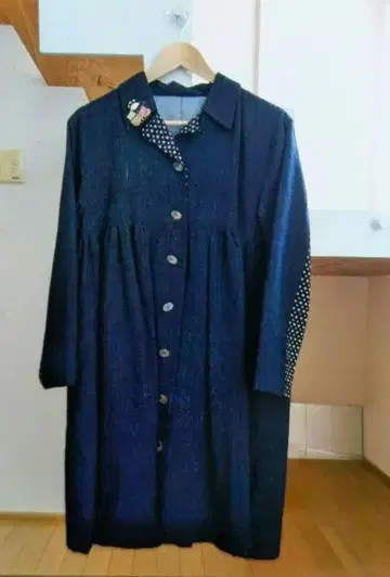 작가님의 빈티지 원단 카스리 롱 코트